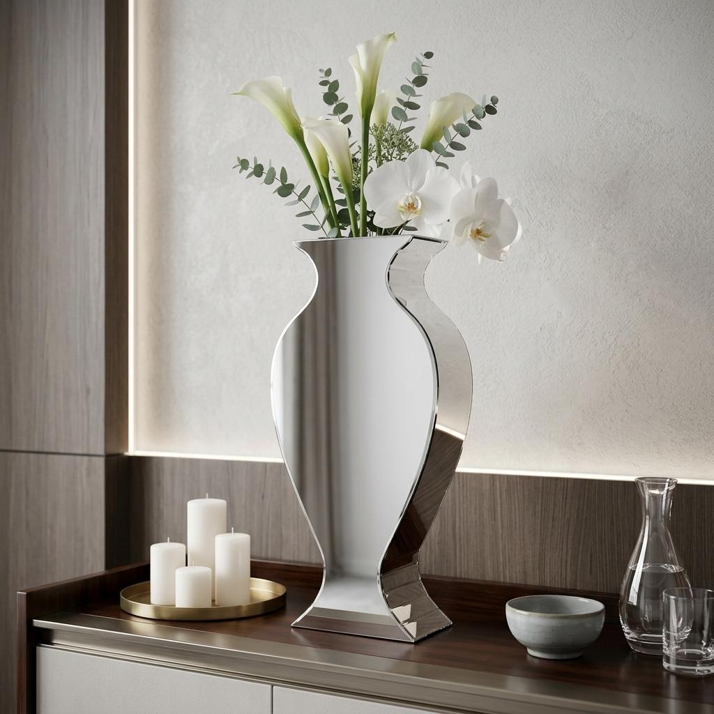 28" Clear Crystal Glass Statement Table Vase