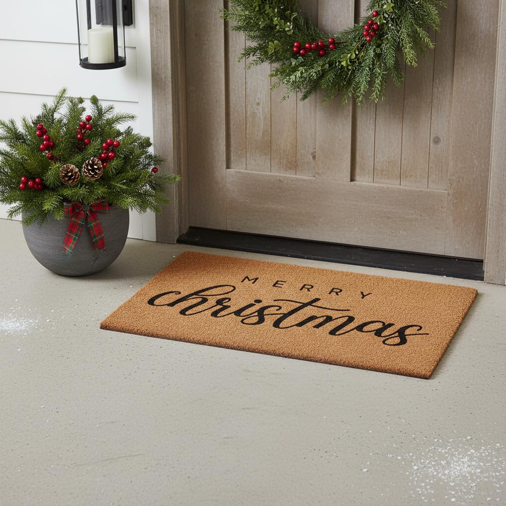 24" x 36" Large Merry Christmas Outdoor Coir Doormat