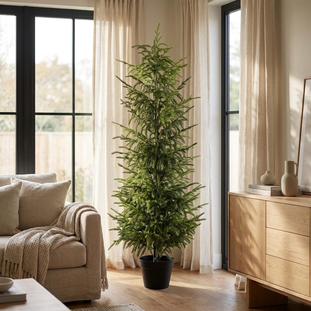 60" Artificial Pine Tree in Black Pot