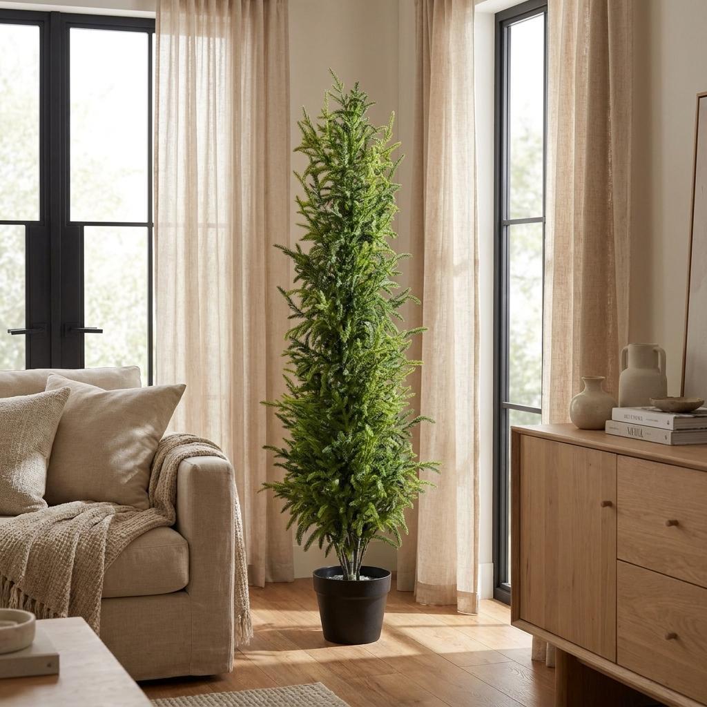48" Artificial Pine Tree in Black Pot
