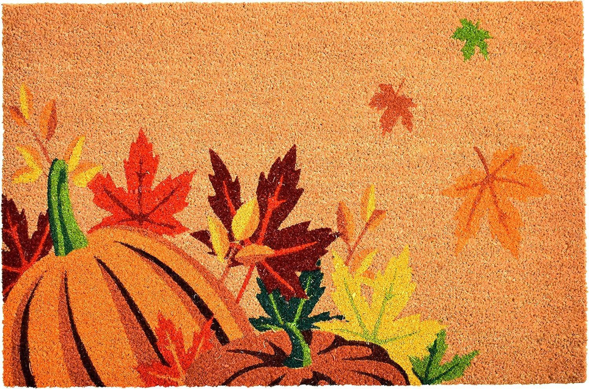 24" x 36" Large Fall Pumpkins & Leaves Coir Doormat