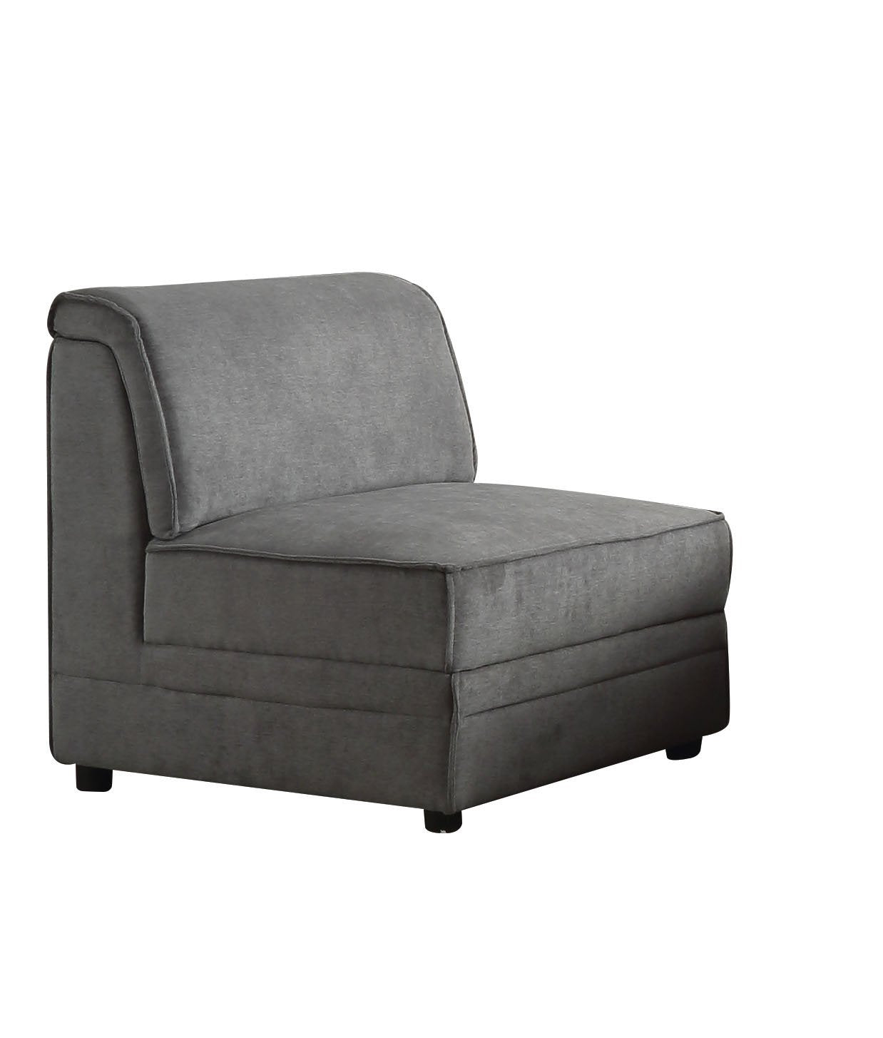 Contemporary 30" Plush Gray Velvet Slipper Chair