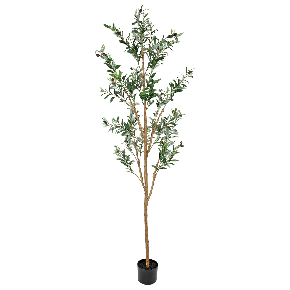 84" Large Artificial Olive Tree in Black Pot