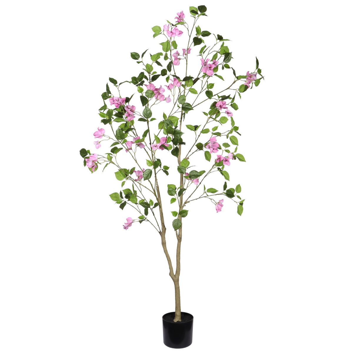 60" Pink Artificial Flowering Tree in Black Pot