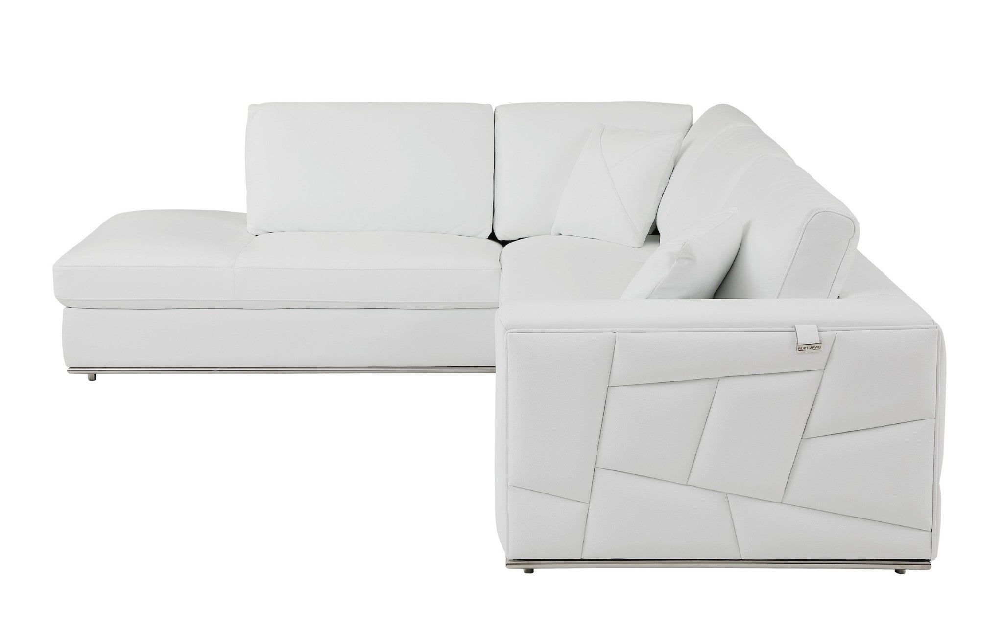 Transitional White Italian Leather Reclining L-Shaped 2-Piece Symmetrical Corner Sectional