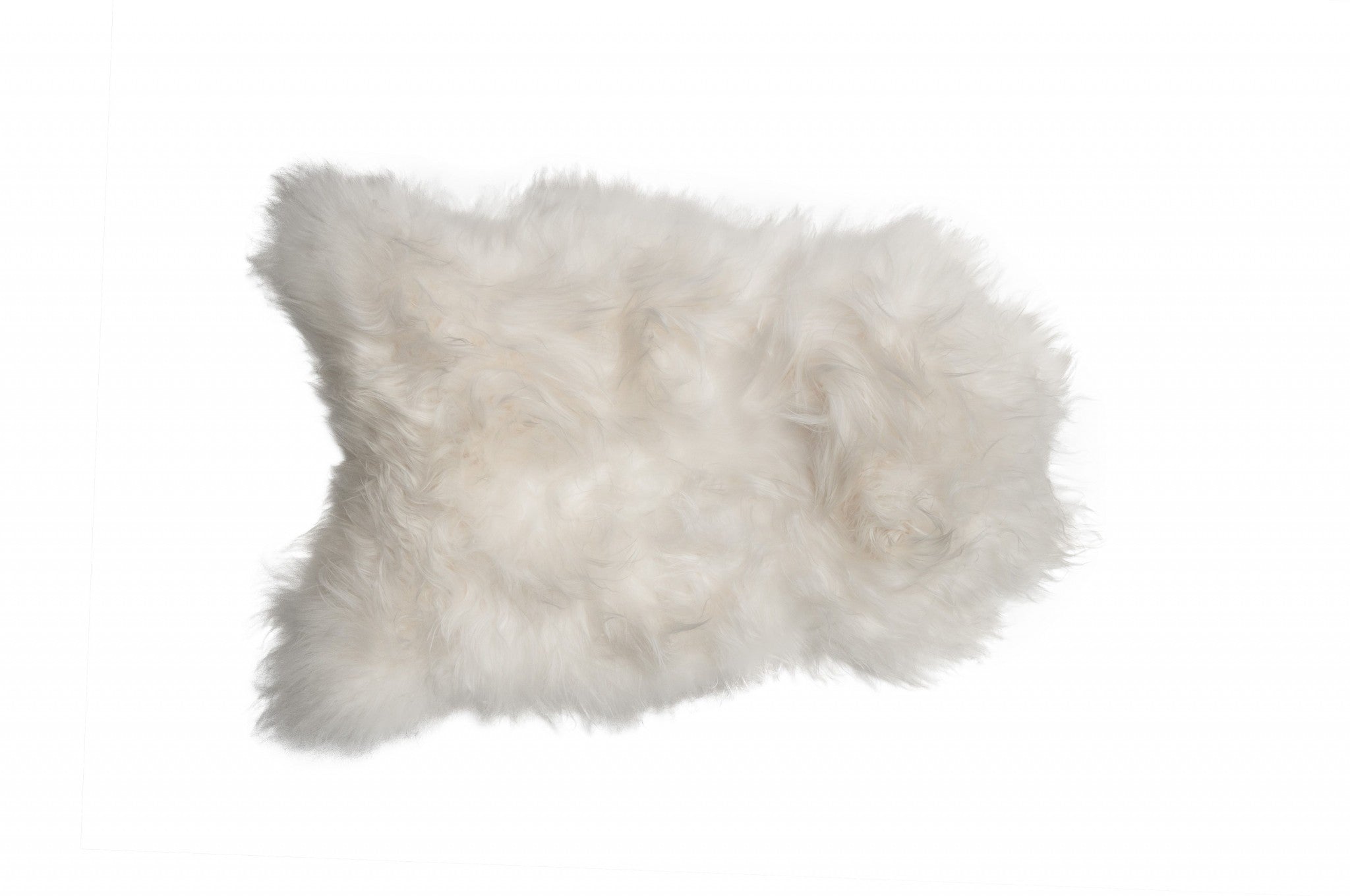 Icelandic White Long-Haired Sheepskin Area Rug