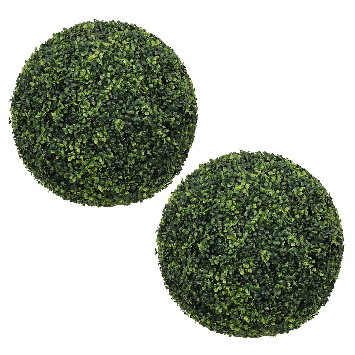 Set of 2 19" Artificial Dark Green Boxwood Topiary Ball Trees
