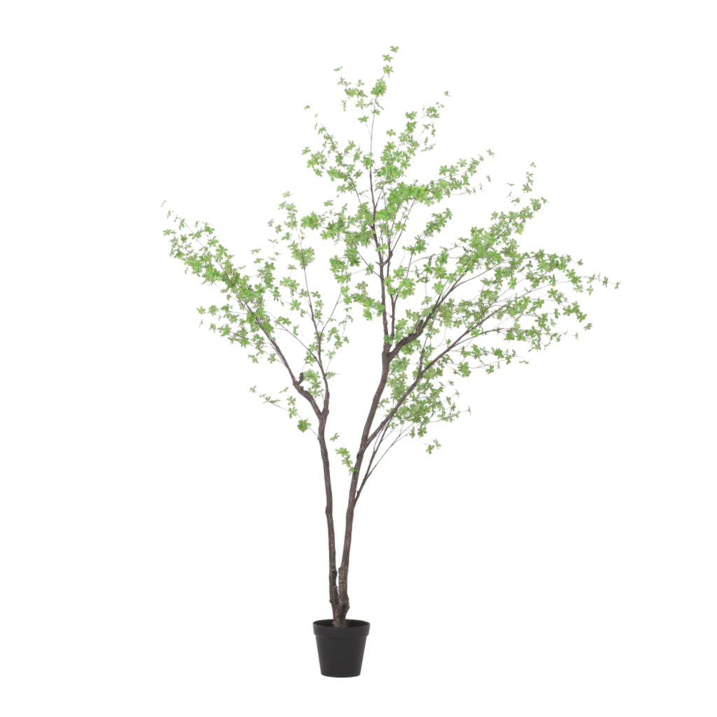 118" Extra Large Green Artificial Floor Tree in Cylindrical Black Pot