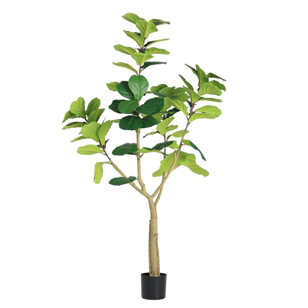 72" Artificial Fiddle Leaf Fig Tree in Black Pot