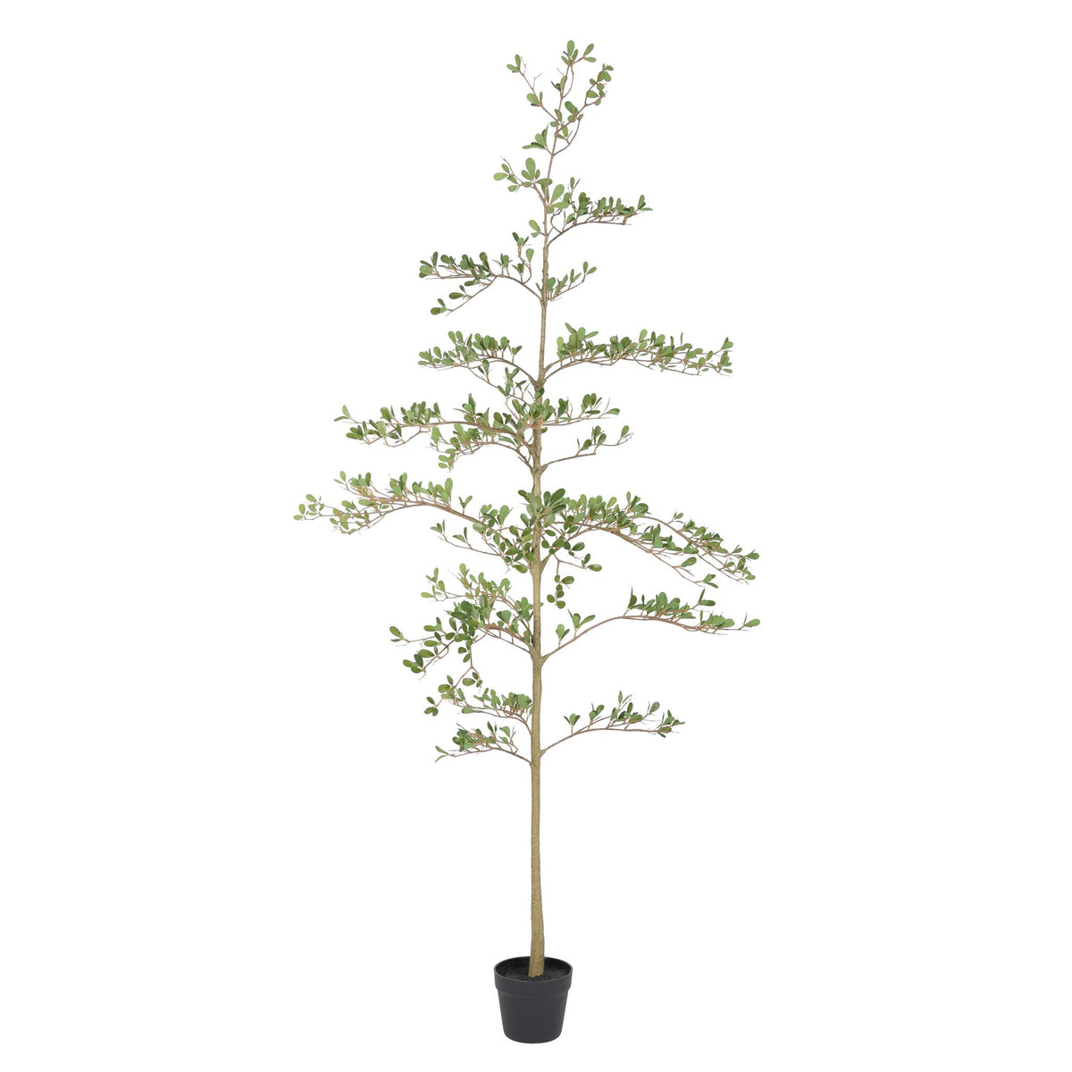 72" Artificial Olive Tree in Black Pot