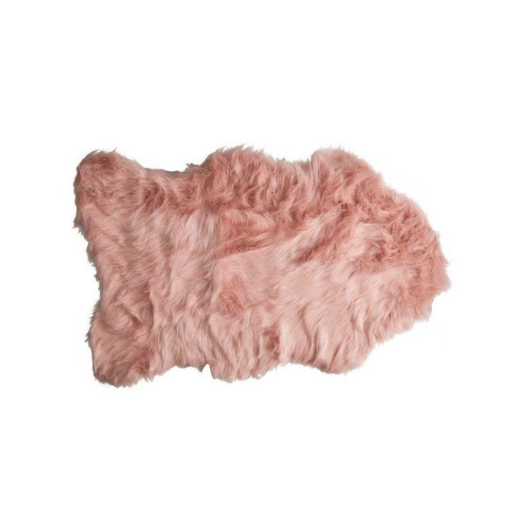 Dusty Rose Faux Sheepskin Washable Area Rug