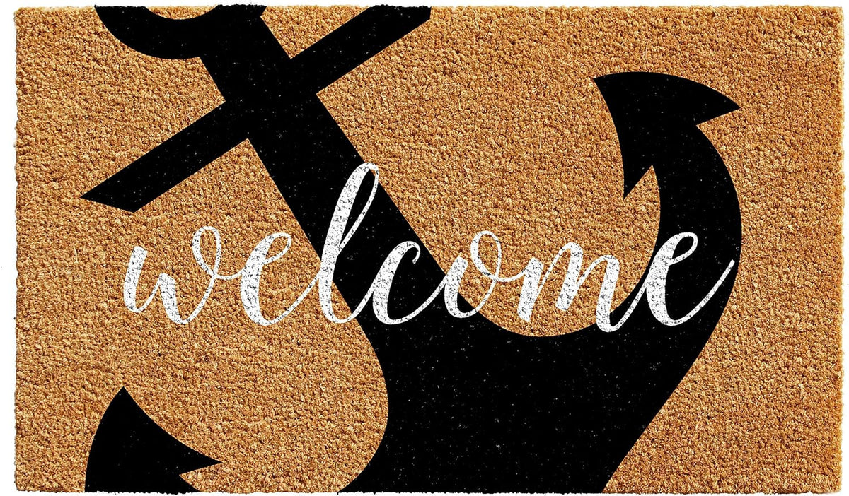24" x 36" Large Nautical Anchor Welcome Coir Doormat