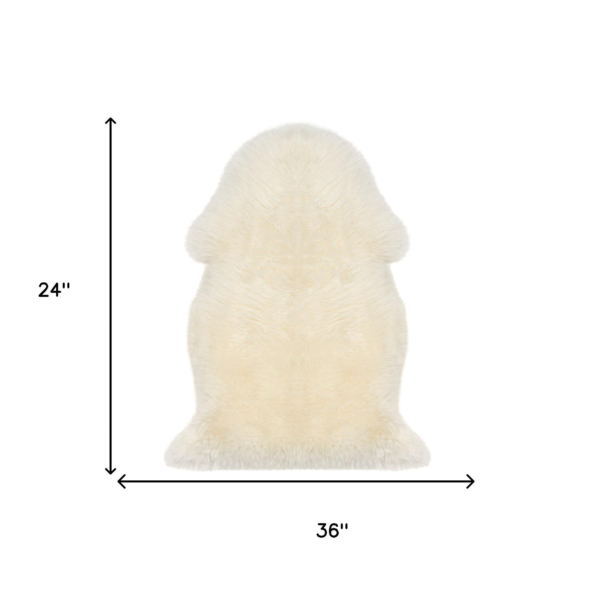 White Natural New Zealand Sheepskin Wool Area Rug