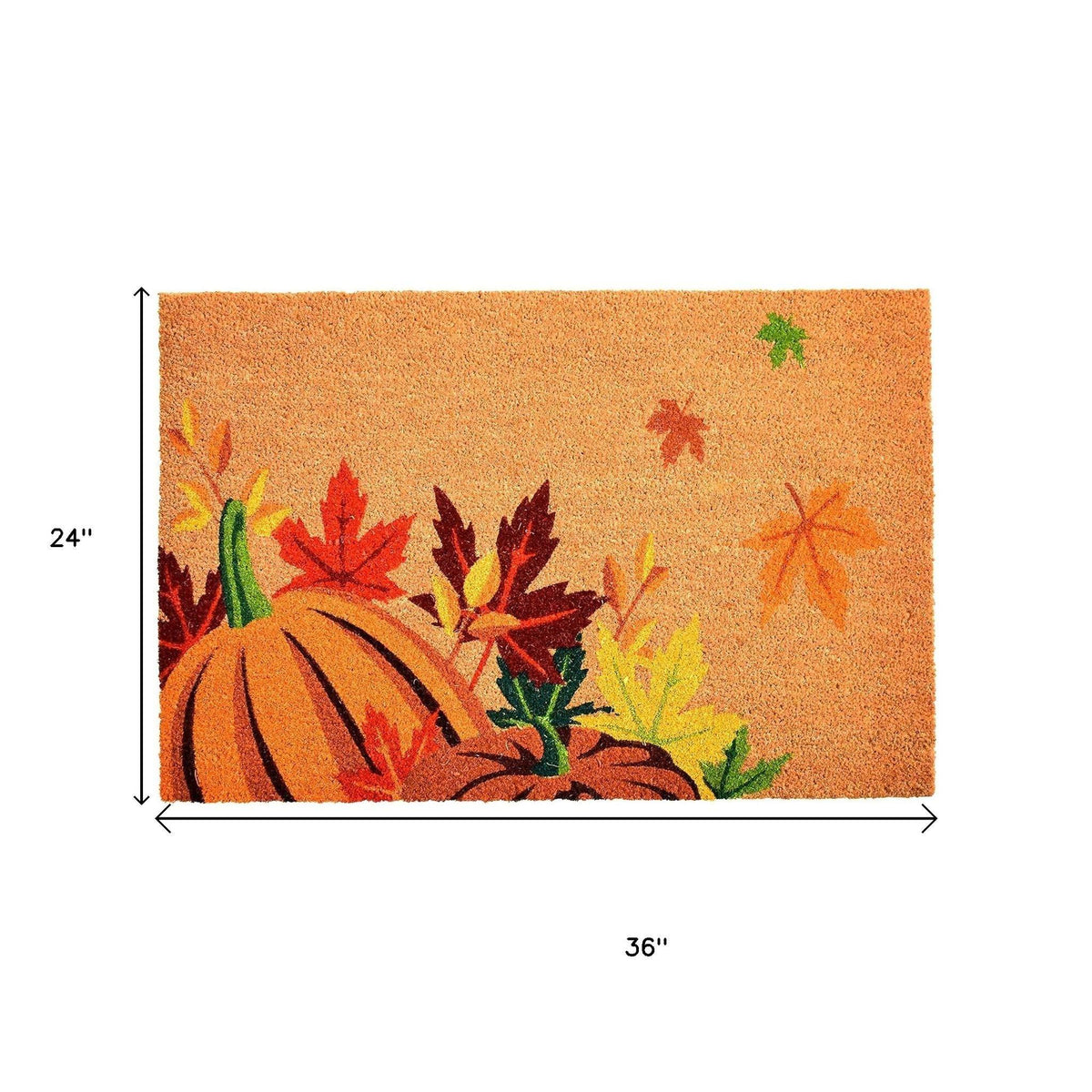 24" x 36" Large Fall Pumpkins & Leaves Coir Doormat