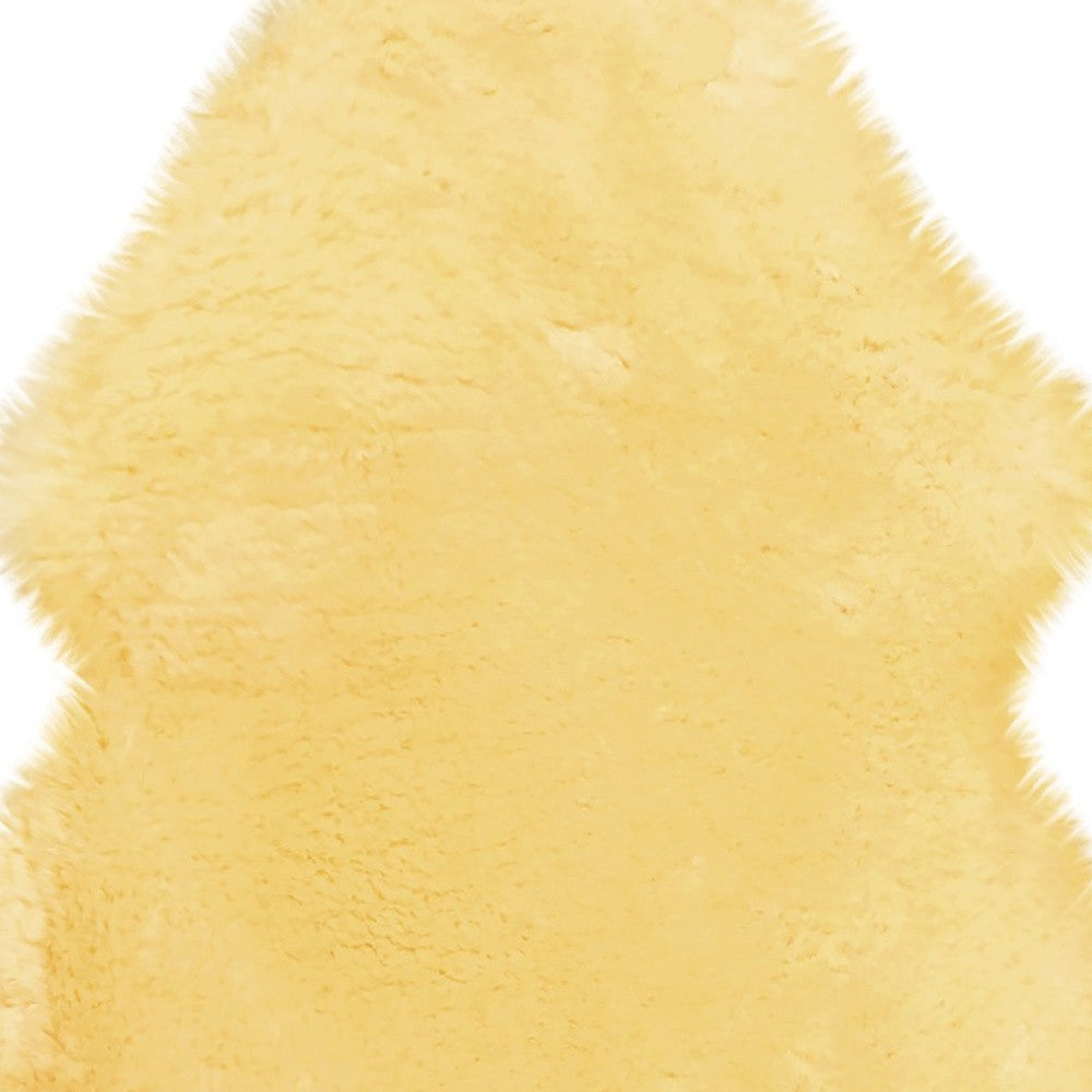Cream Genuine Sheepskin Animal Print Shag Area Rug