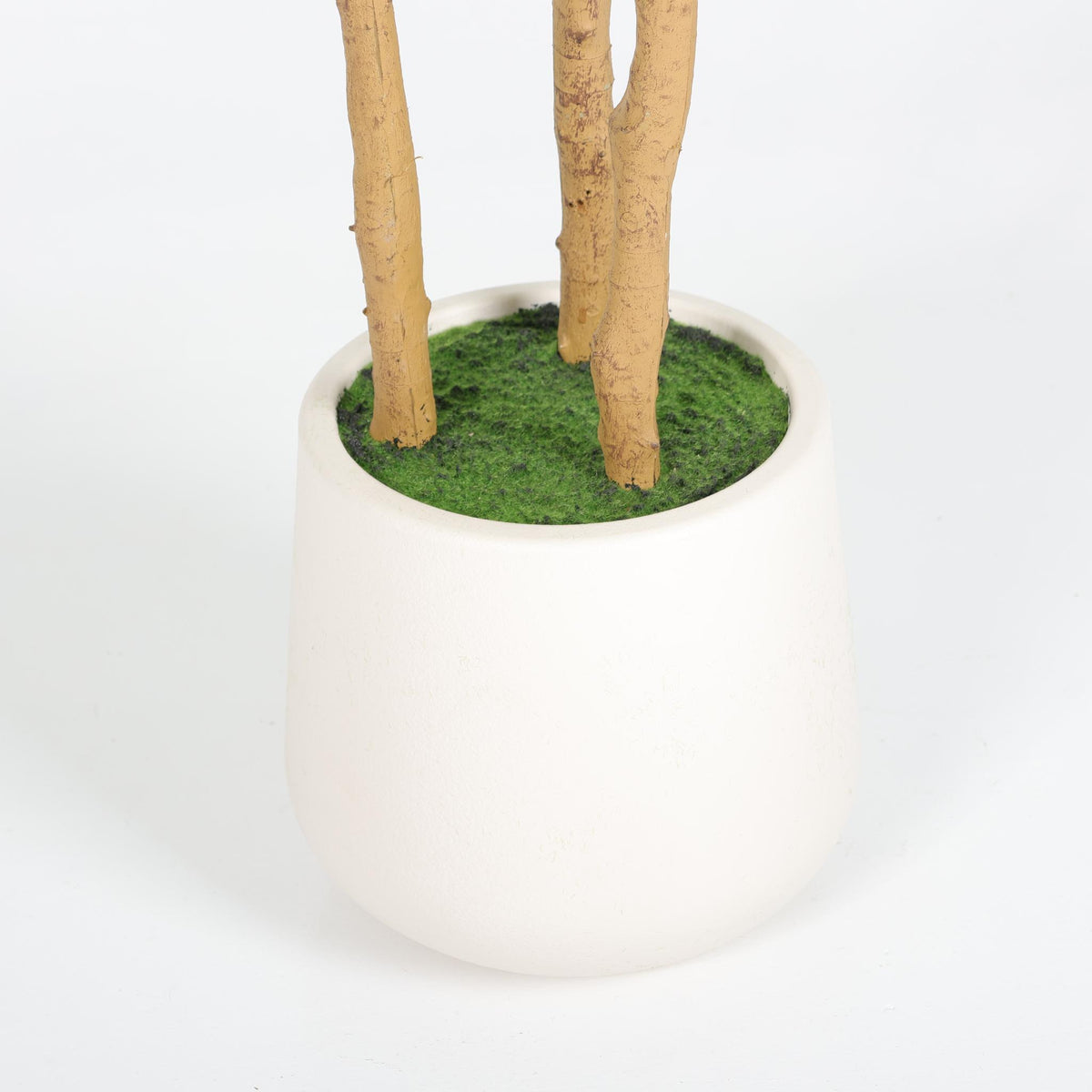 62" Artificial Fiddle Leaf Fig Tree in White Pot
