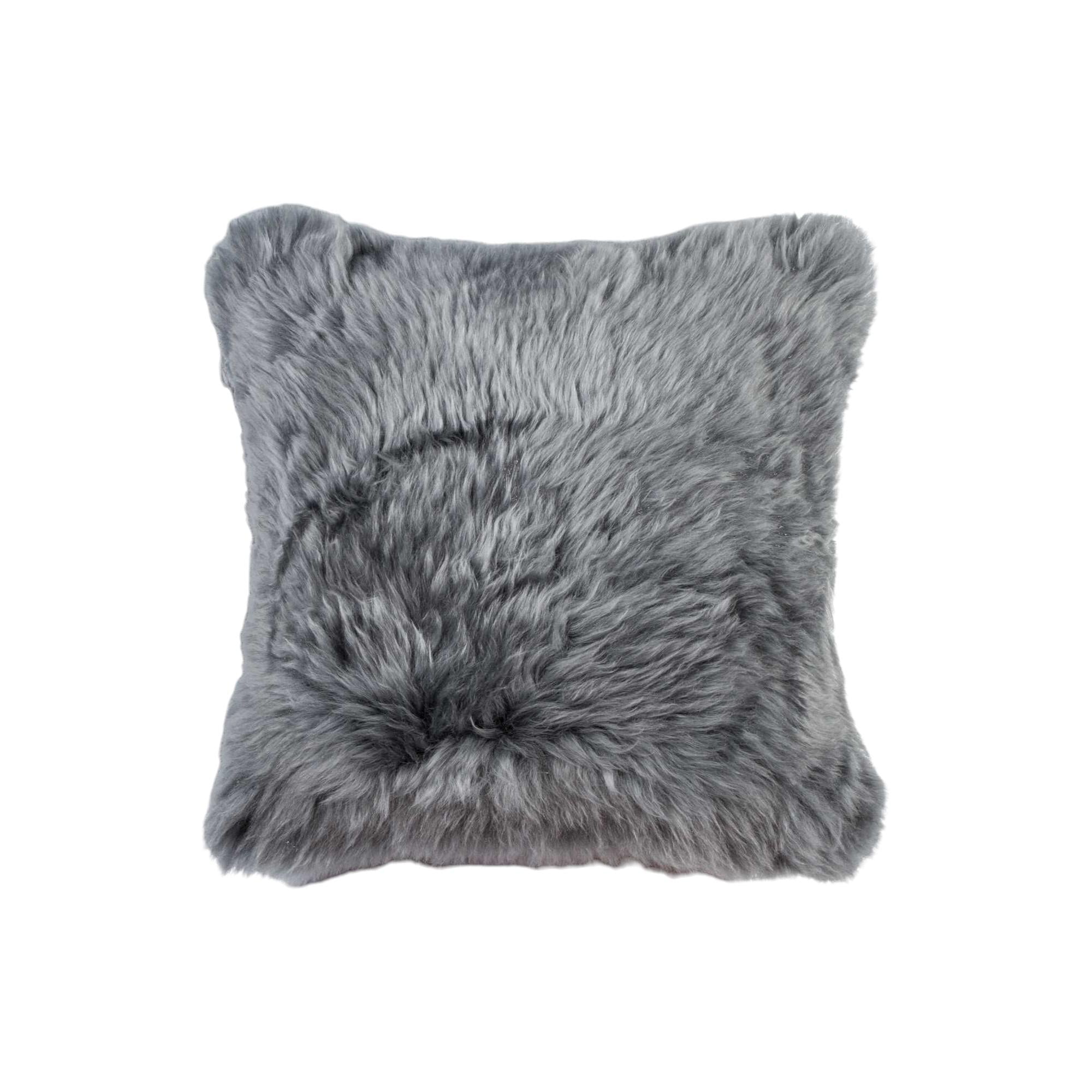 18x18 Gray Cowhide Set of 2 Square Accent Pillows