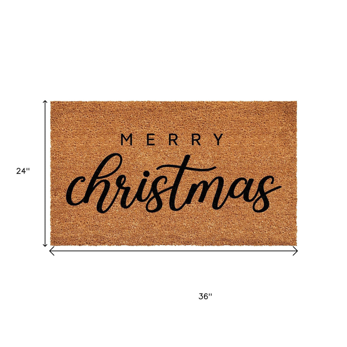24" x 36" Large Merry Christmas Outdoor Coir Doormat