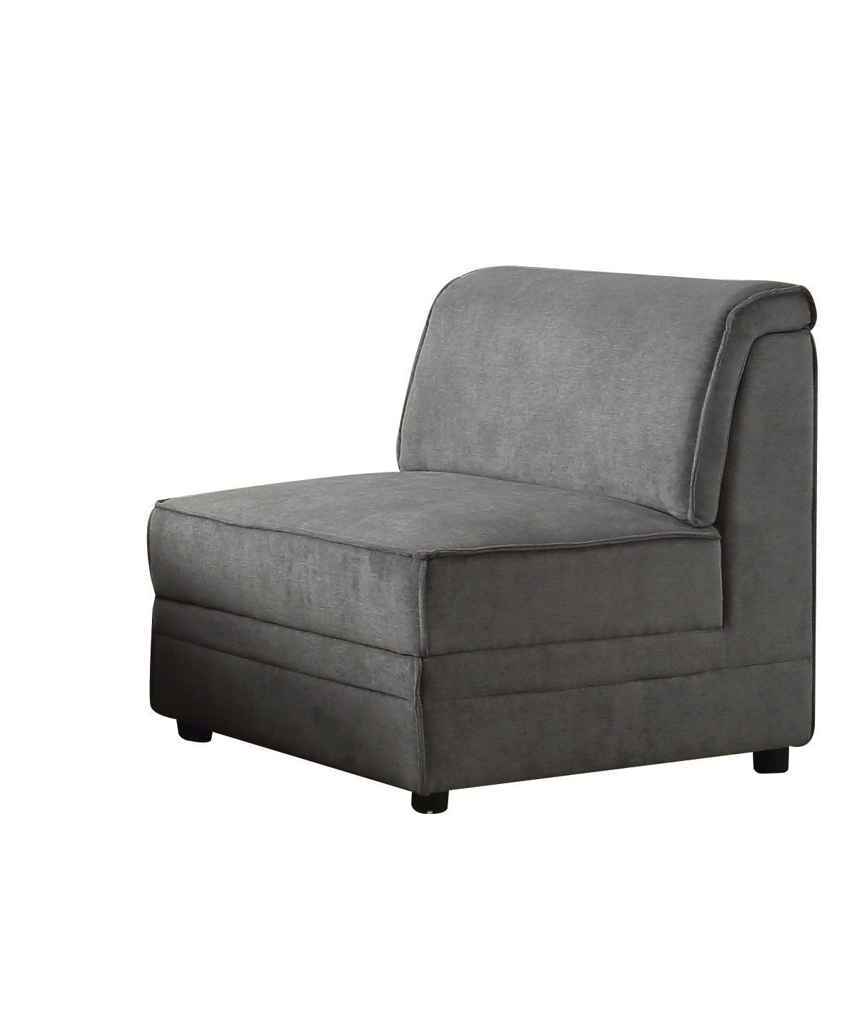 Contemporary 30" Plush Gray Velvet Slipper Chair