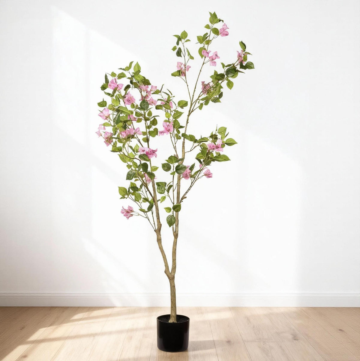 60" Pink Artificial Flowering Tree in Black Pot