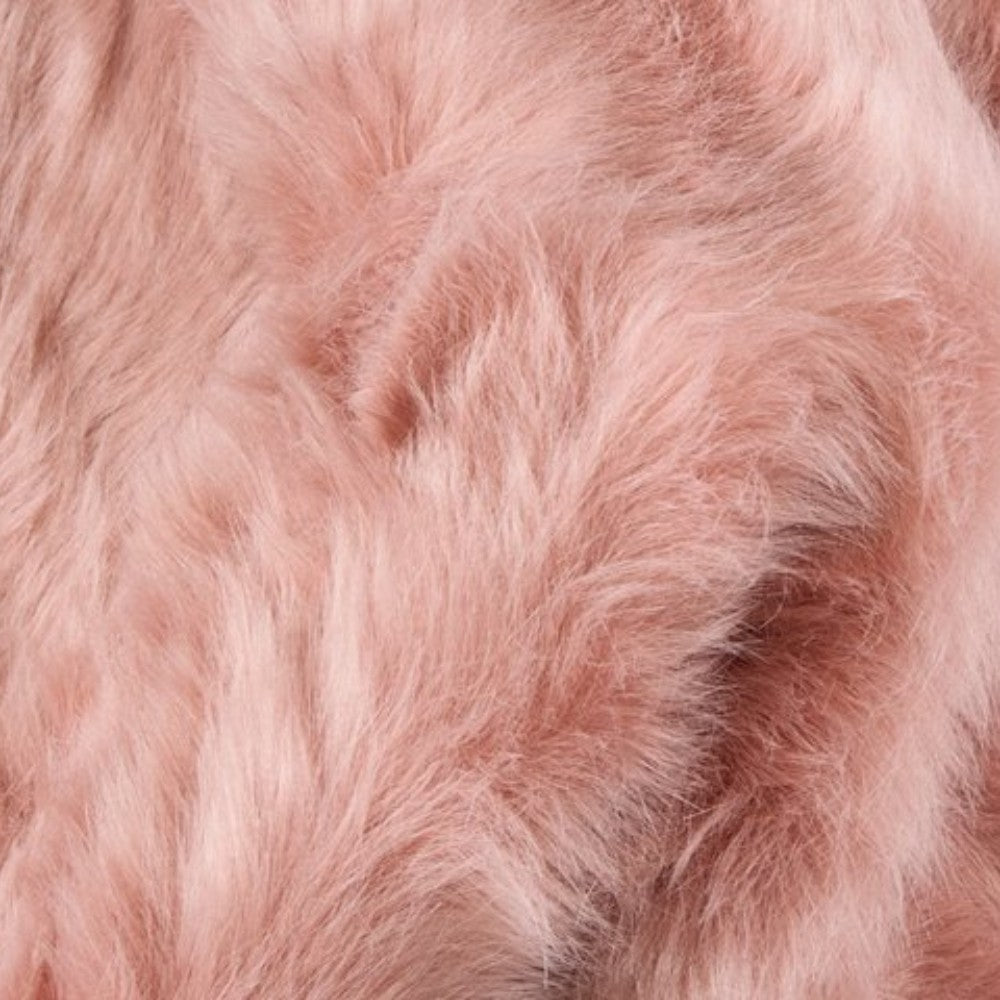 Dusty Rose Faux Sheepskin Washable Area Rug
