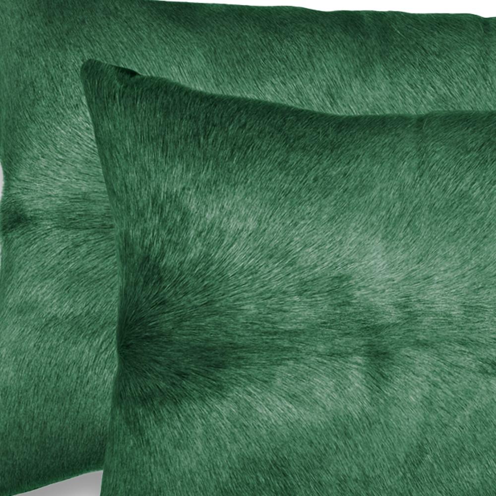 12x20 Green Set of 2 Genuine Leather Throw Accent Pillows