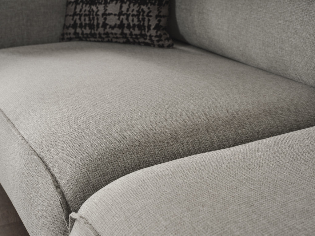 90" Modern Transitional Light Gray Linen Sleeper Sofa with Silver Legs