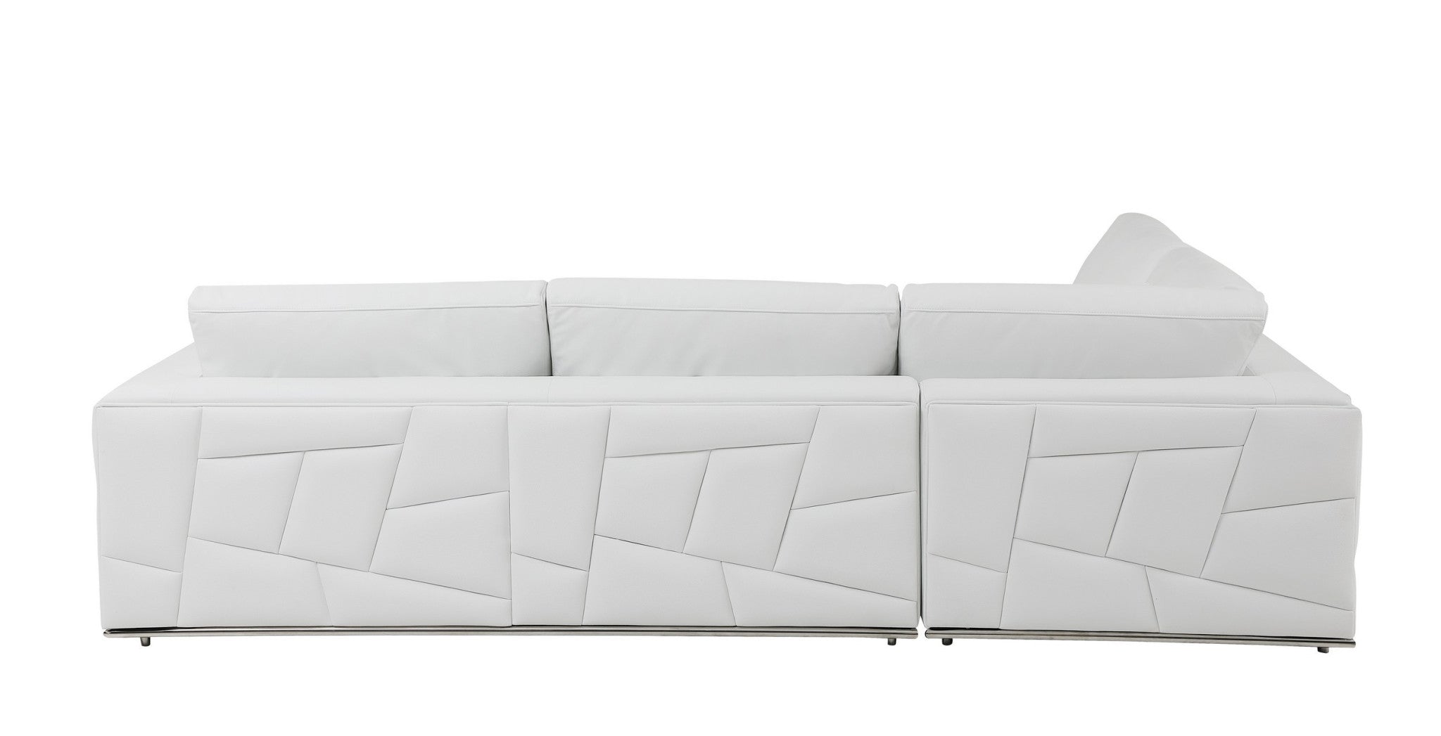 Transitional White Italian Leather Reclining L-Shaped 2-Piece Symmetrical Corner Sectional