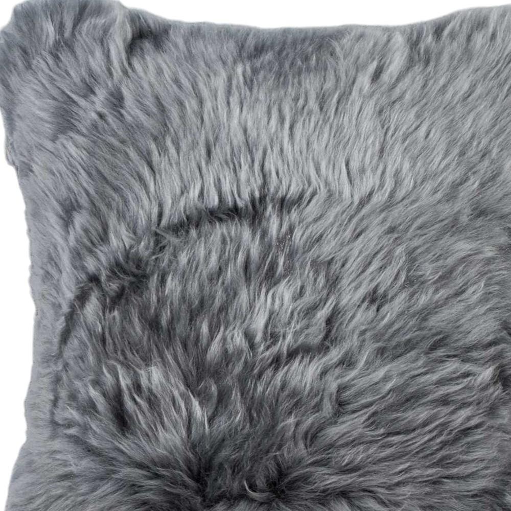 18x18 Gray Cowhide Set of 2 Square Accent Pillows