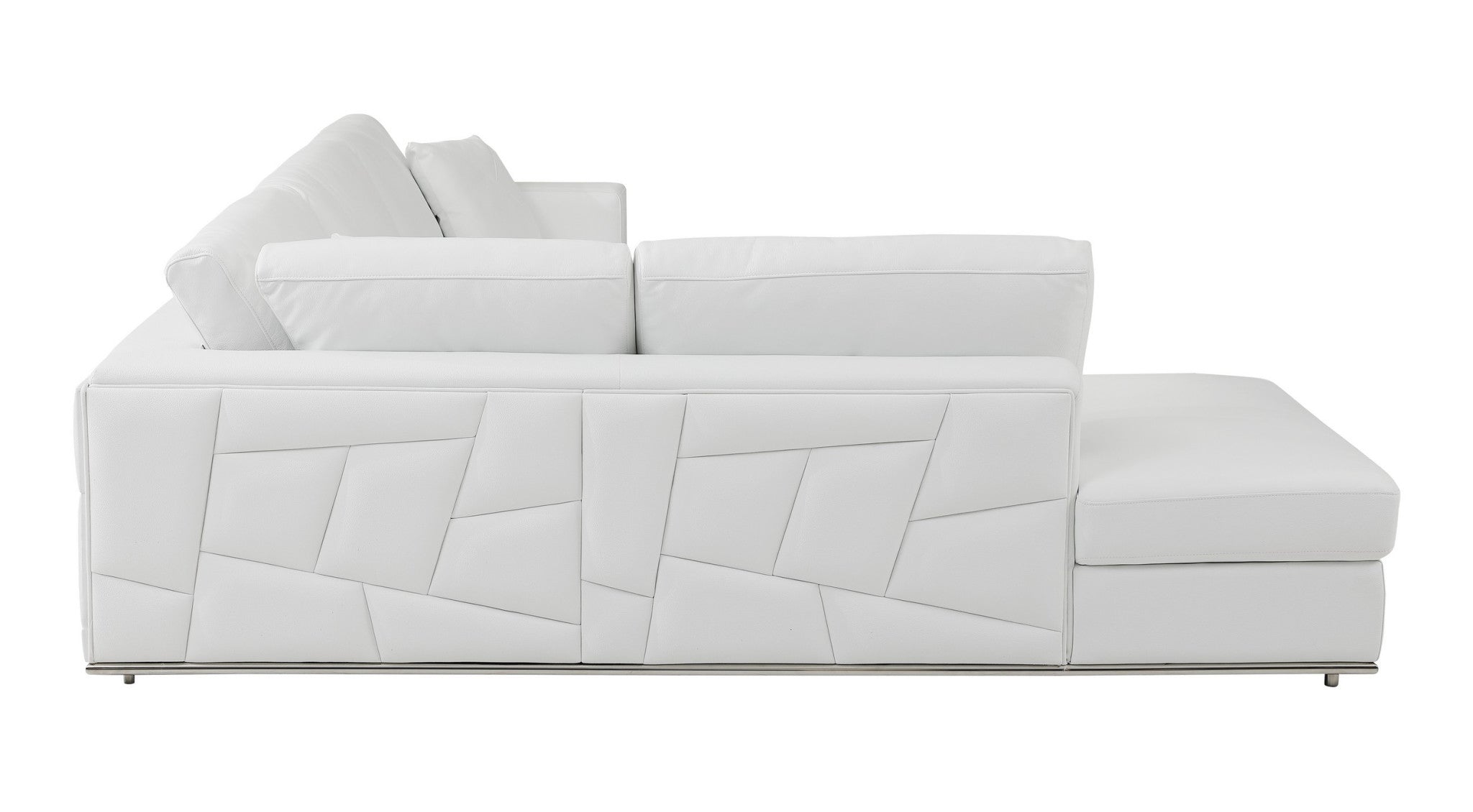 Transitional White Italian Leather Reclining L-Shaped 2-Piece Symmetrical Corner Sectional