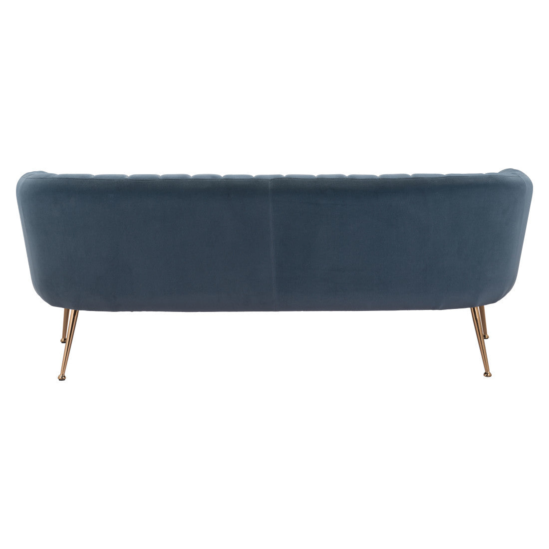 70" Modern Gray Velvet Sofa with Gold Legs