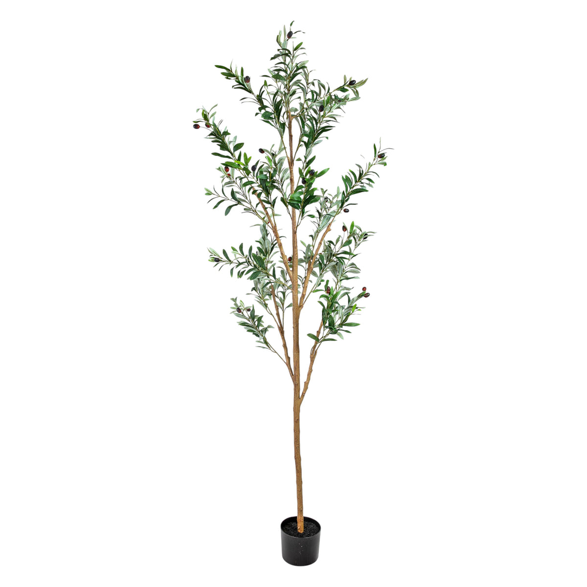 Set of 2 72" Artificial Olive Trees in Black Pots