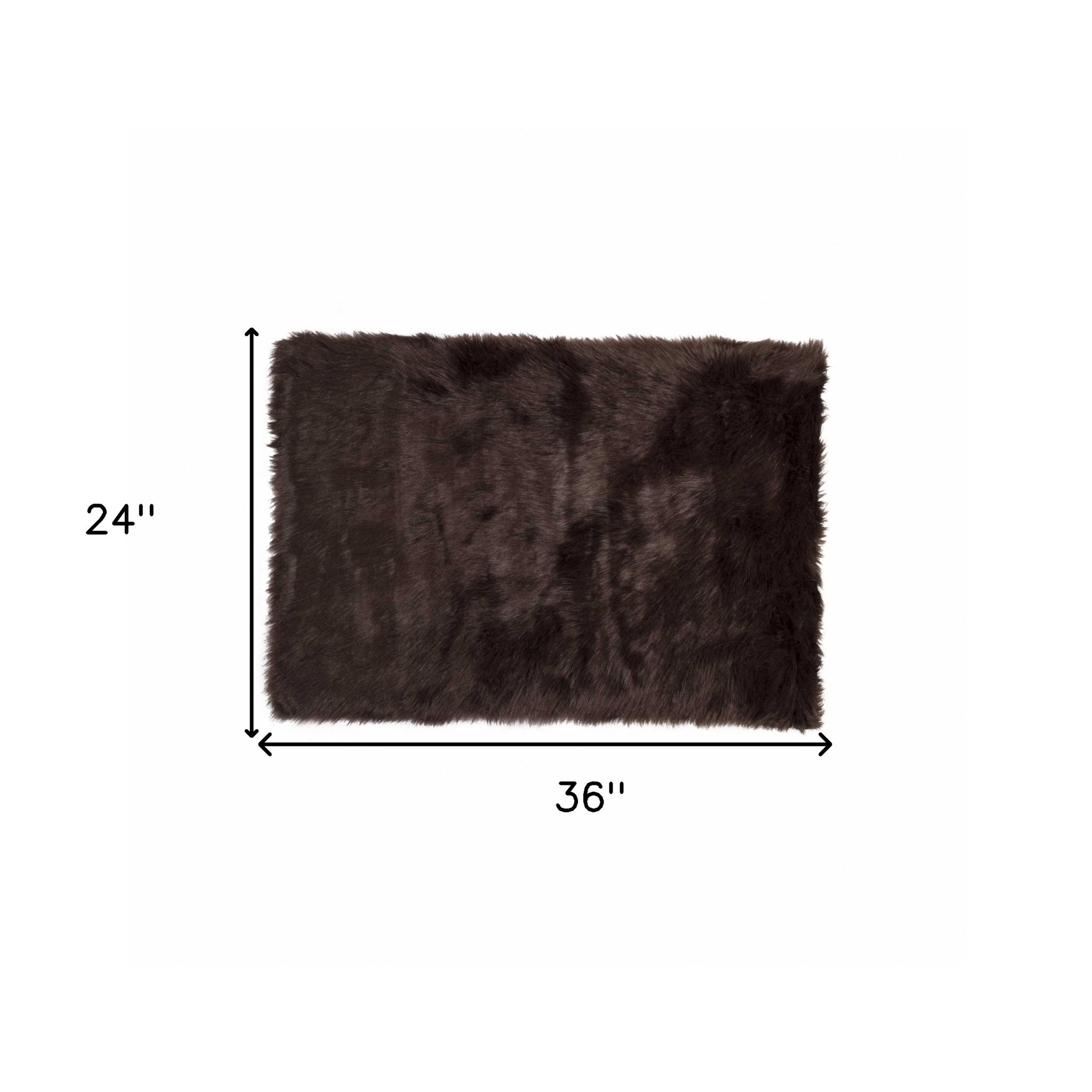 Chocolate Faux Fur Animal Print Area Rug