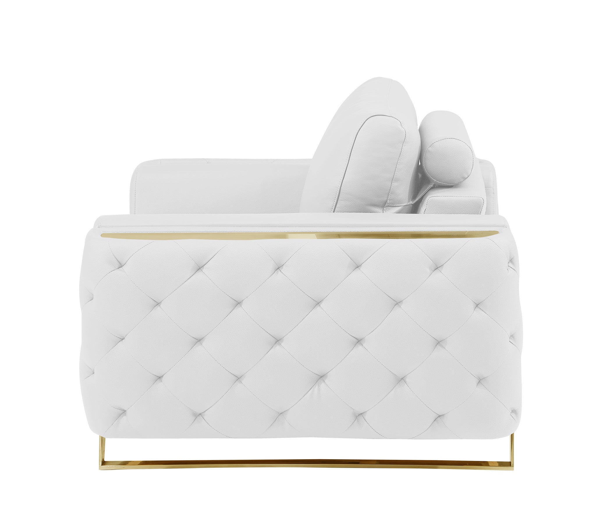 Contemporary 50" Bright White Top Grain Genuine Leather Club Chair